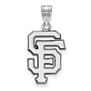 10kt White Gold 3/4in Laser cut San Francisco Giants SF Pendant