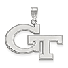 10k White Gold Georgia Tech GT Logo Pendant 3/4in