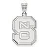 North Carolina State University NCS Logo Pendant 3/4in 10k White Gold