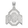 10kt White Gold 3/4in Ohio State University Pendant