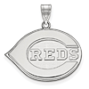 10k White Gold 3/4in Cincinnati Reds Logo Pendant