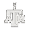 10kt White Gold 3/4in Texas A&M University Logo Pendant