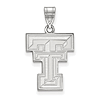 Sterling Silver 3/4in Texas Tech University TT Logo Pendant