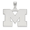 Sterling Silver 3/4in University of Michigan M Pendant