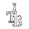 Sterling Silver 5/8in Tampa Bay Rays TB Pendant