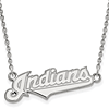 Sterling Silver 3/8in Cleveland Indians Logo Pendant on 18in Chain