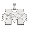 Sterling Silver 1in Mississippi State University Pendant