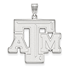 14kt White Gold 1in Texas A&M University Beveled Pendant