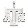 10kt White Gold 1in Texas A&M University Beveled Pendant