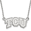 10k White Gold 1/2in TCU Pendant with 18in Chain