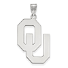 Sterling Silver 1in University of Oklahoma OU Pendant