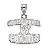 Sterling Silver University of South Dakota Coyotes Logo Pendant 1/2in