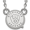 Sterling Silver Milwaukee Brewers Logo Pendant on 18in Chain