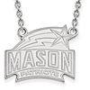 14k White Gold George Mason University Patriots Pendant on 18in Chain