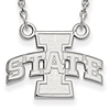 Iowa State University 1/2in Pendant on Necklace Sterling Silver