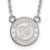 10k White Gold 1/2in Washington Nationals Baseball Necklace