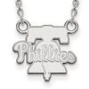 Sterling Silver 1/2in Philadelphia Phillies Pendant on 18in Chain