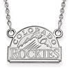 14k White Gold Colorado Rockies Arched Pendant on 18in Chain