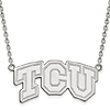 Sterling Silver Texas Christian University TCU Pendant with 18in Chain
