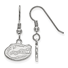Silver University of Florida Gator Head Extra Small Dangle Earrings