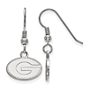 Sterling Silver University of Georgia G Extra Small Dangle Earrings
