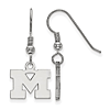 Sterling Silver University of Michigan M Extra Small Dangle Earrings
