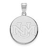 Sterling Silver University of New Mexico Disc Pendant 3/4in