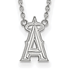 Sterling Silver Los Angeles Angels Pendant on 18in Chain