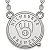 14k White Gold Milwaukee Brewers Pendant on 18in Chain