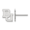 10k White Gold Baylor University Extra Small Logo Earrings