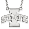 Iowa State University Necklace 3/4in 14k White Gold