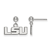 14kt White Gold Louisiana State University Logo Dangle Ball Earrings
