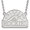 10k White Gold Colorado Rockies Pendant on 18in Chain