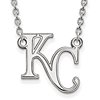 10kt White Gold Kansas City Royals KC Pendant on 18in Chain
