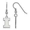 Sterling Silver University of Illinois Dangle Wire Earrings