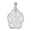 Sterling Silver University of South Dakota Paw Pendant 1in