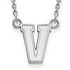 10k White Gold Vanderbilt University Small Logo Necklace