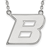 Boise State University B Necklace 3/4in 14k White Gold