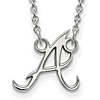 Sterling Silver 1/2in Atlanta Braves A Pendant on 18in Chain