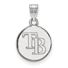 10k White Gold 3/8in Round Tampa Bay Rays Pendant