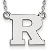 10k White Gold Rutgers University Small Necklace