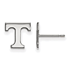 10kt White Gold University of Tennessee T Extra Small Post Earrings