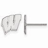 14kt White Gold University of Wisconsin Extra Small Post Earrings