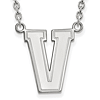 Vanderbilt University Logo Necklace 3/4in 10k White Gold
