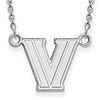 Villanova University V Necklace 1/2in 10k White Gold