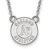 10k White Gold 5/8in Oakland A's Logo Pendant on 18in Chain