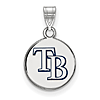 Sterling Silver 1/2in Tampa Bay Rays Round Enamel Pendant