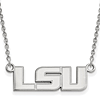 Sterling Silver 3/8in LSU Pendant with 18in Chain