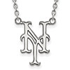 Sterling Silver New York Mets NY Pendant on 18in Chain