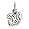 Sterling Silver 3/8in Washington Nationals W Pendant